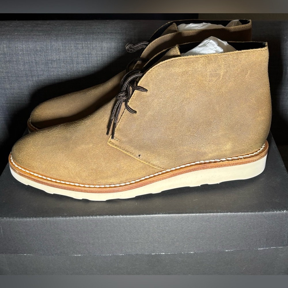 NWT Thursday Boot Company Scouts, Tan Suede Chukka Boots with Brown Laces - Picture 8 of 16